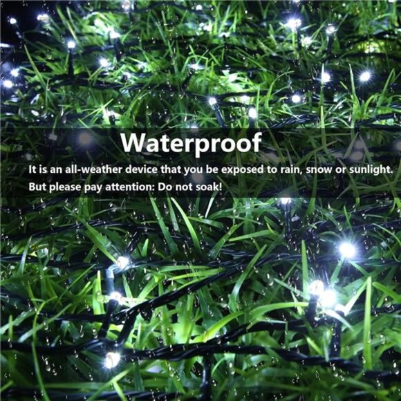 Solar Christmas Lights Outdoor 400 LED String Lights 8 Modes Waterproof Fairy - Picture 2 of 7